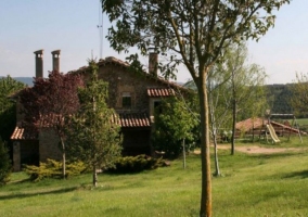 Exterior view of the accommodation and gardens 