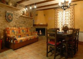  Living-dining room with fireplace 