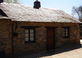 Access to the house with stone facade 