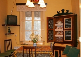  Dining room with television 