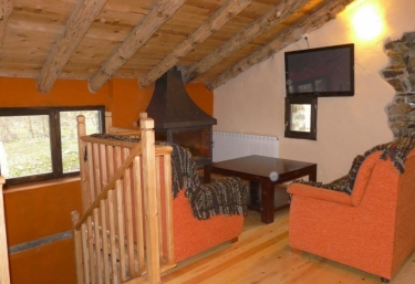  Living room with fireplace on the upper floor 