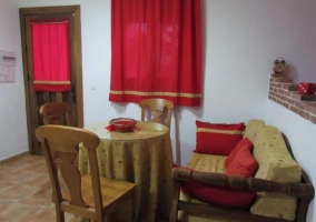  Kitchen with wooden furniture connected to the dining room 