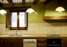  Modern kitchen next to stove 