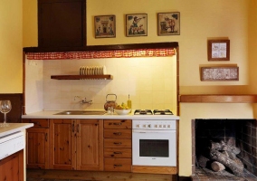  Fireplace in the kitchen 