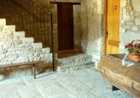  Entrance covered with wooden walls 