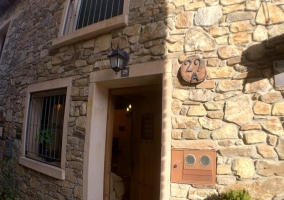  Access to the house with stone facade 