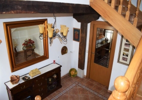  Living room with fireplace in the corner 