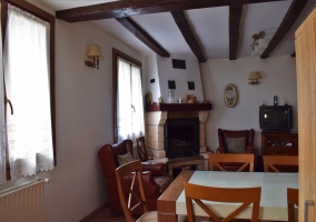  Living room with the fireplace on 