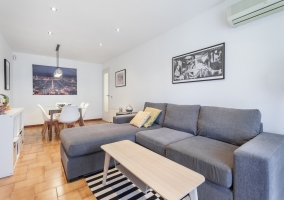  Living room with family table for meals 