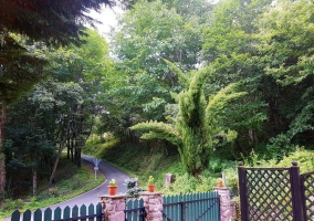  Large entrance to the house with nature next door 