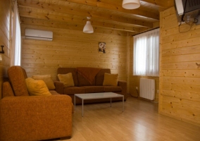  Living room with armchairs and window with TV views 