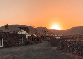 Access to the accommodation and sunset views 