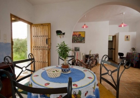  Dining room next to the kitchen with table 