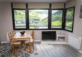  Living room with dining table 