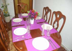  Kitchen dining room of the house with table in black 