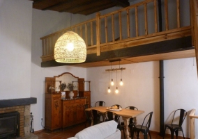  Living room with fireplace seen from above 