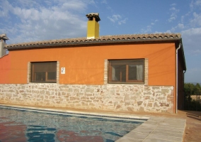 Outdoor pool and facade 