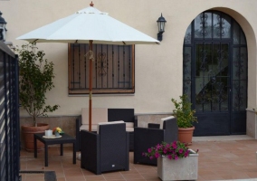  Wooden furniture in the pool 